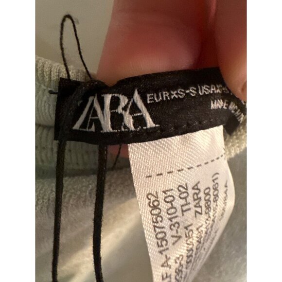 NWT ZARA green terrycloth one shoulder body suit size XS/S - Picture 4 of 6